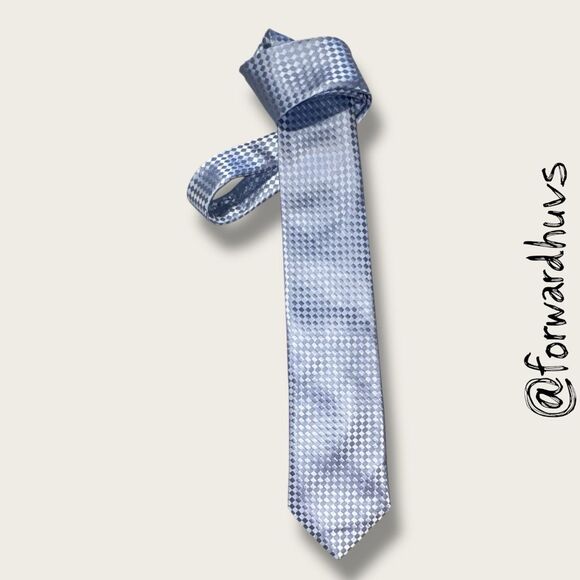 Donald J. Trump Signature Collection Neck Tie – 100% Silk Light Blue Checked - Picture 4 of 9